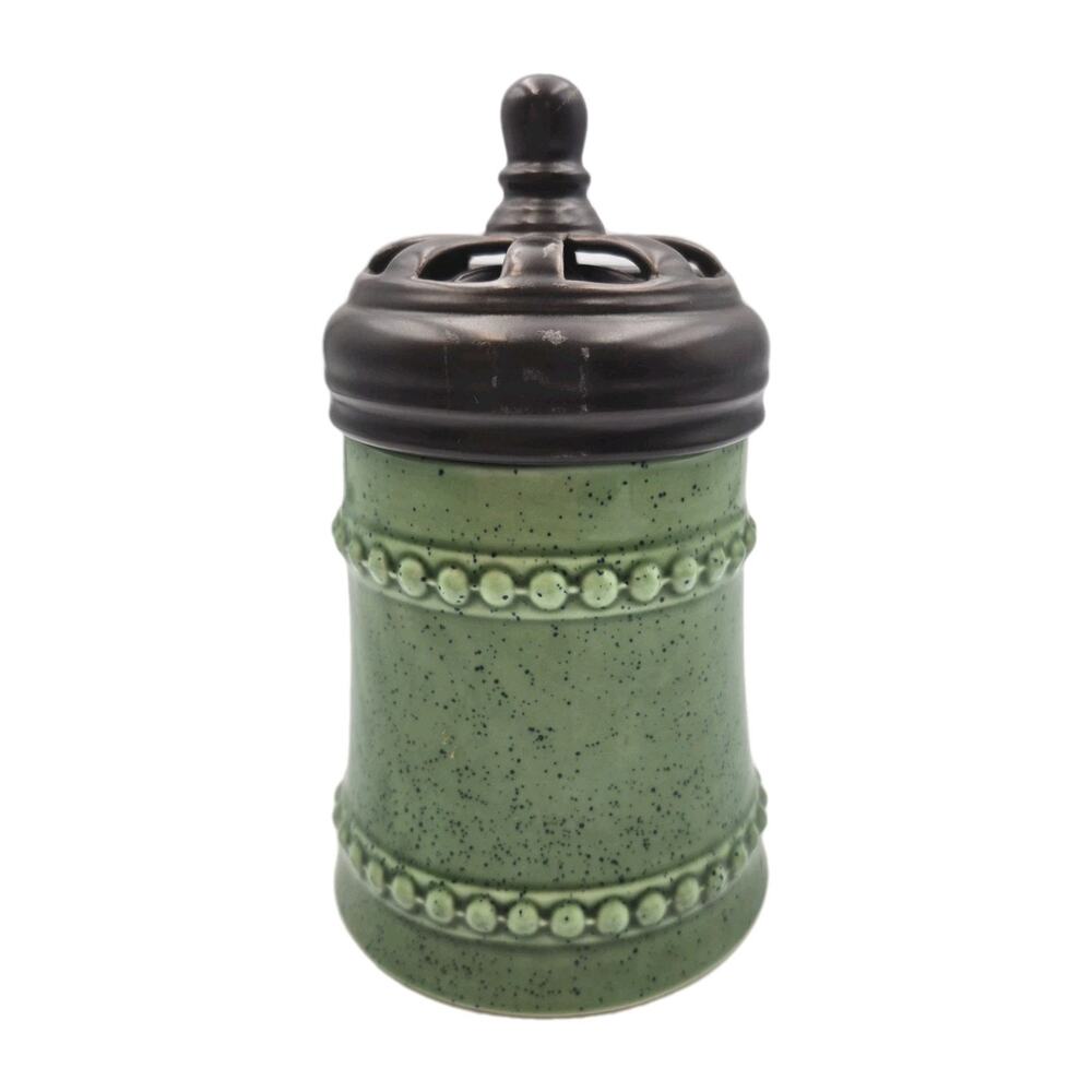 Greenleaf Aroma Decor Fragrance Diffuser Green Brown Ceramic NEVER USED 7x3.75"
